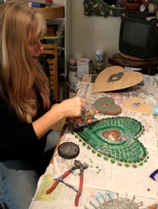 Jane Kelly mosaic artist at work